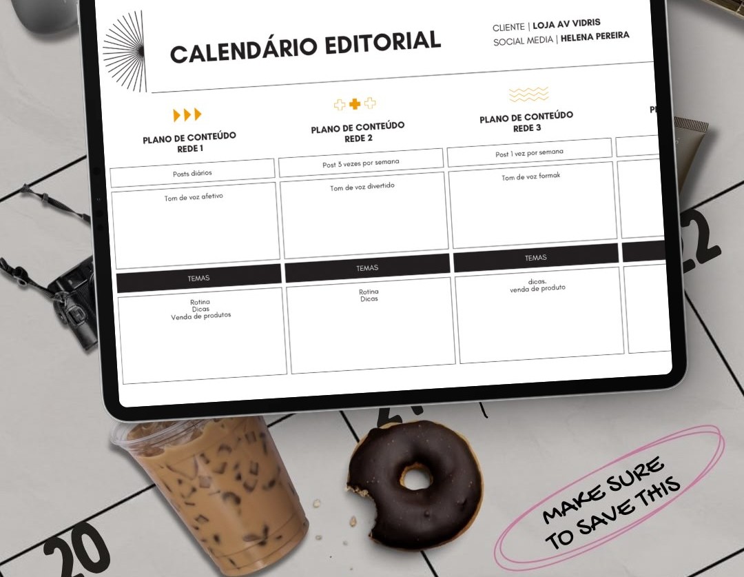 Calendário editorial de conteúdo