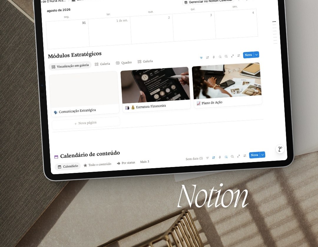 Sistema D'Auria de planejamento no Notion